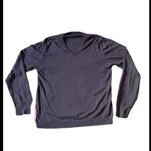 Prada mens v neck sweater vintage cotton dark brown medium small red tag